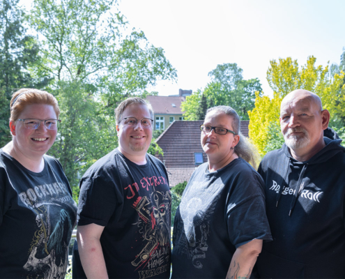 Teamfoto Fanclubleitung, v. l. n. r. Franziska, Florian, Karina & Joachim